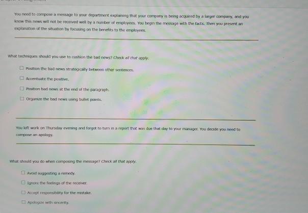 You need to compose a message to your department