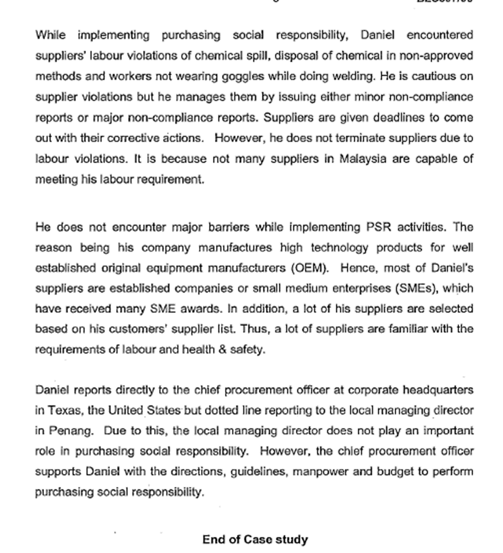 Part A Question 1 a) Explain how the purchasing