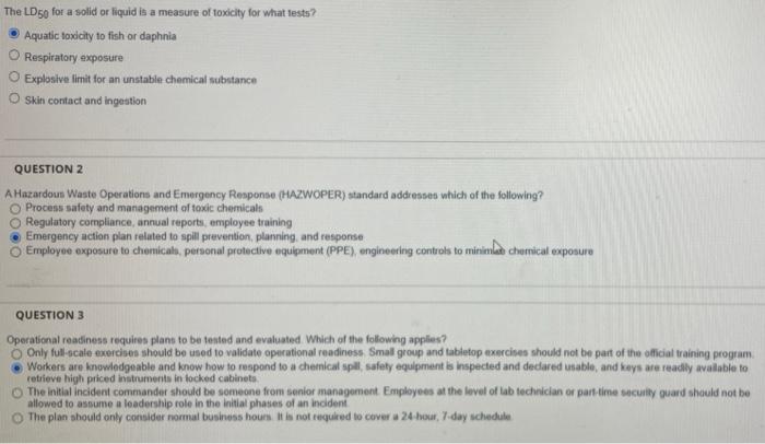 The LD50 for a solid or liquid in a measure of