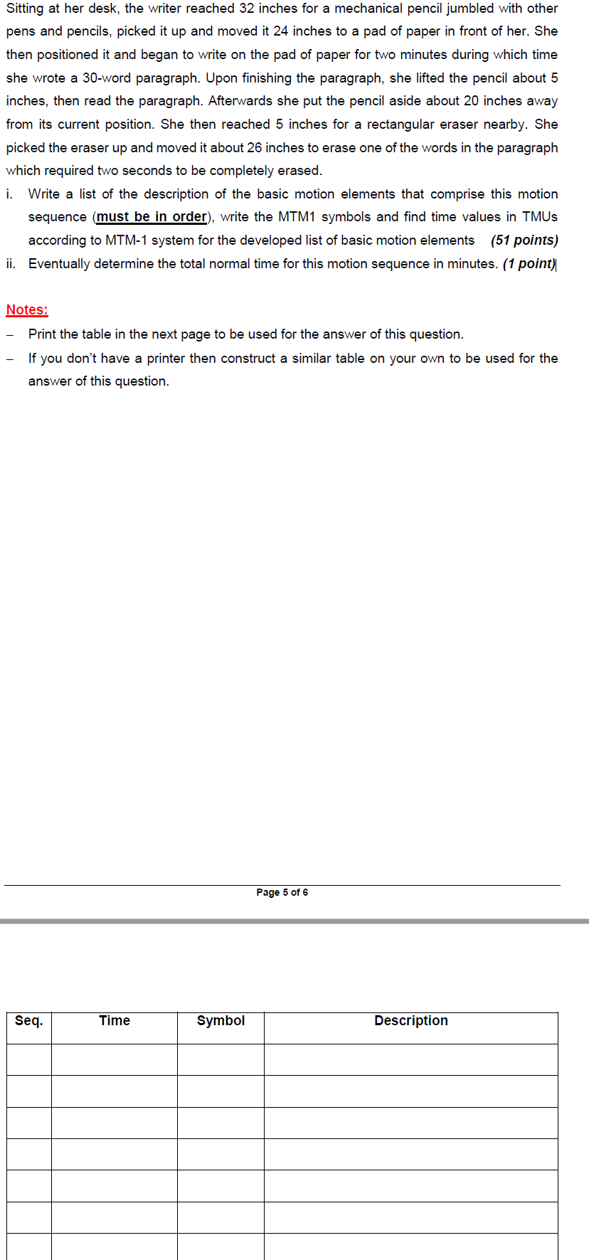 Please solve it in the above table Sitting at her