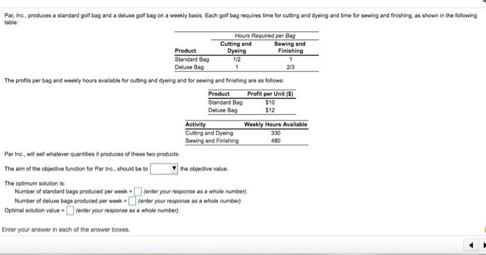 Please help with this homework question! Par,