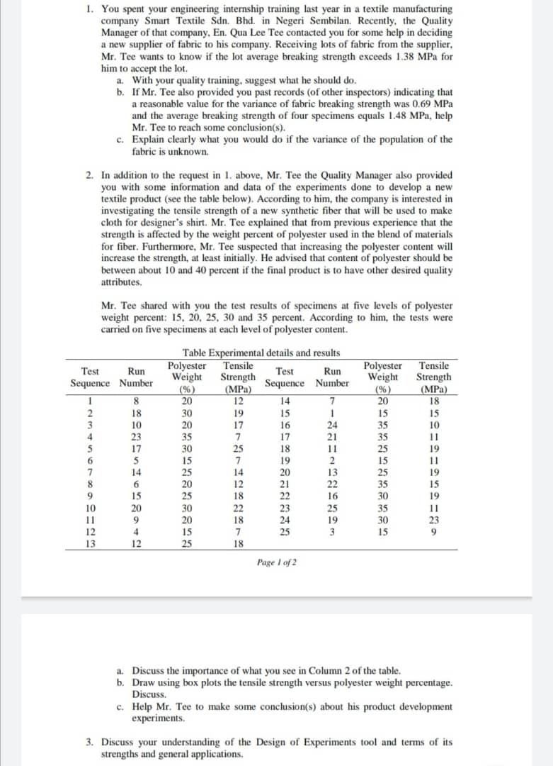 1. You spent your engineering internship training