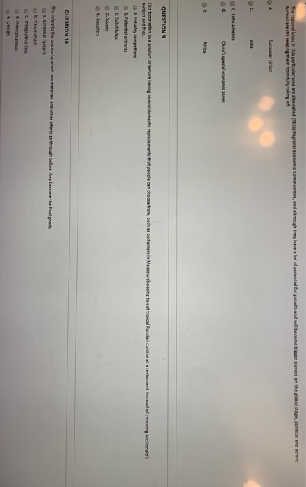 please answer the THREE questions, not only one