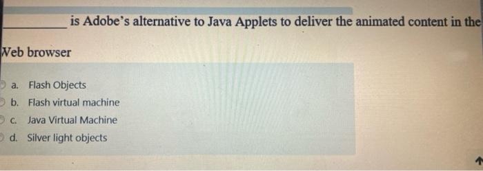 is Adobe's alternative to Java Applets to deliver