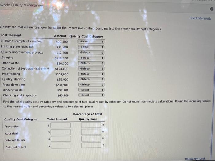 ework: Quality Management Check My Work . . 4