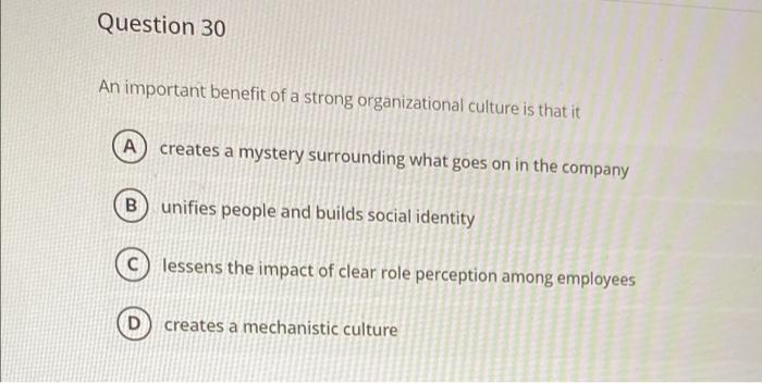 helpppp Question 30 An important benefit of a