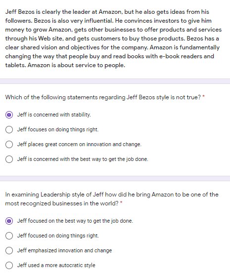 Jeff Bezos is clearly the leader at Amazon, but