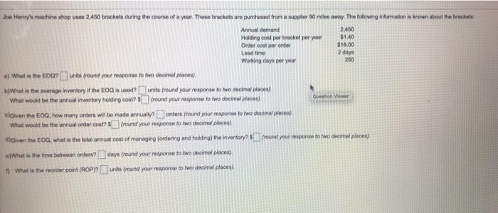 please answer all parts and round to two decimal