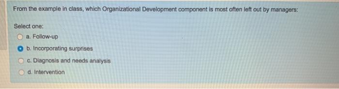 From the example in class, which Organizational