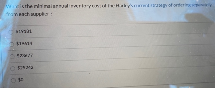 Harley Davidson purchases components from three