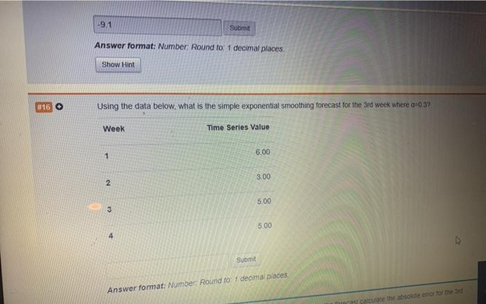 #13 O Using the data below and the Naive