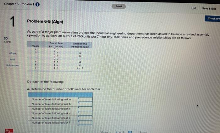 Chapter 6 Problem 1 i Swim Seved Help Save & Exit