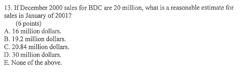 11. The expected trend value of September sales