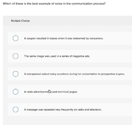 Which of these is the best example of noise in