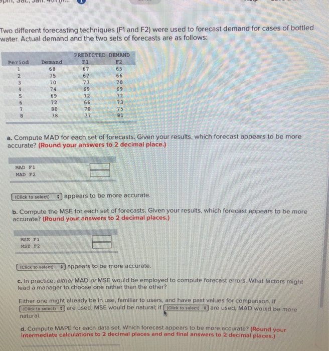 pu, 30., Joll. .. Two different forecasting