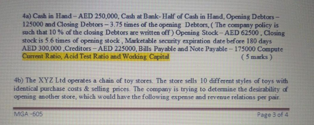 need solution in a clear hand writing please 4a)