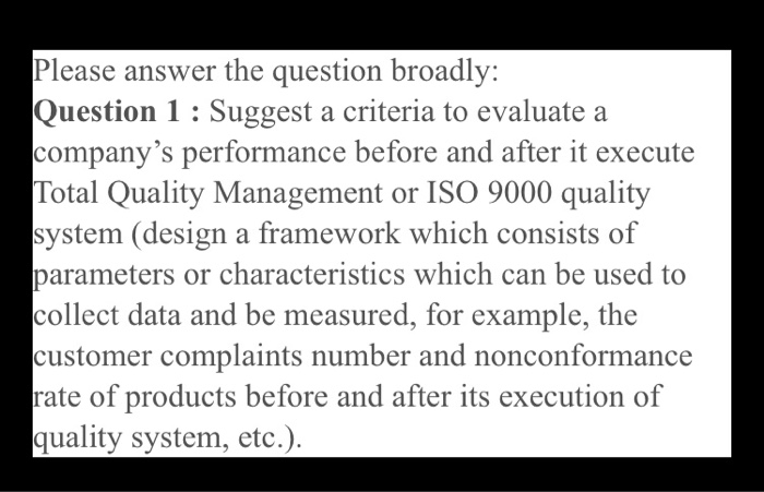 Please answer the question broadly: Question 1: