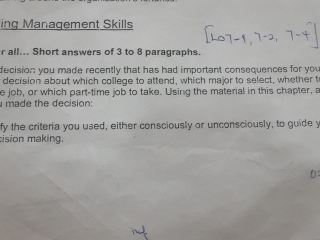 pick a decision you made recently that has had