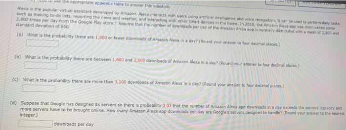 use the appropriate appende table to answer this