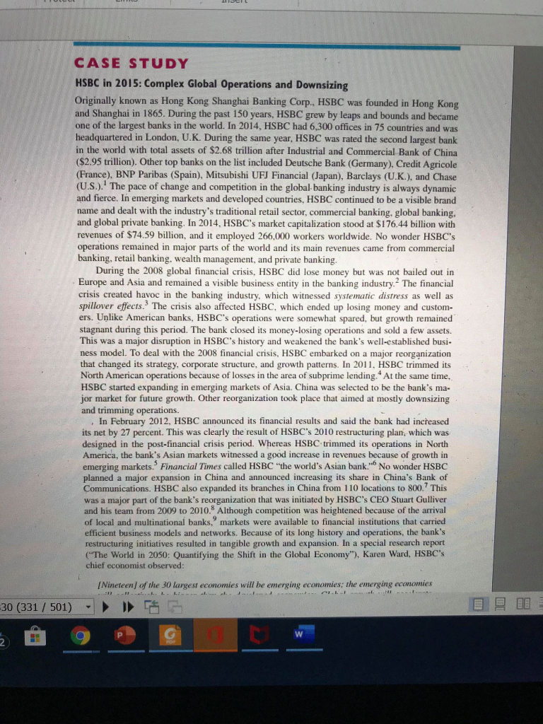 What did you learn from HSBCs case when applying