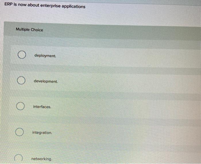 ERP is now about enterprise applications Multiple