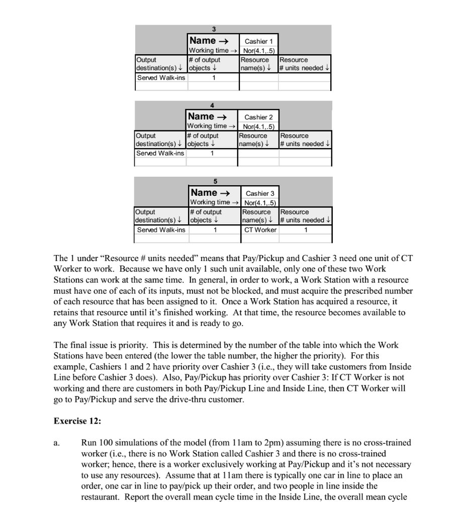 Exercise #12 SimQuick (a) and (b) Example 12: