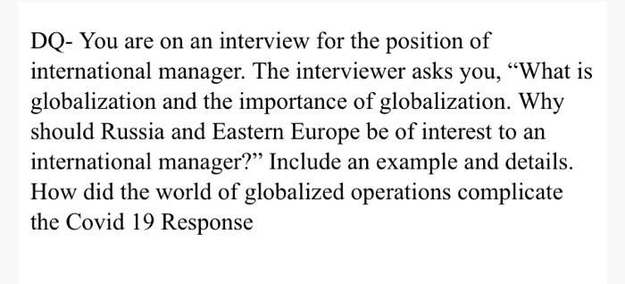 answer asap and dont copy another assignment DQ-