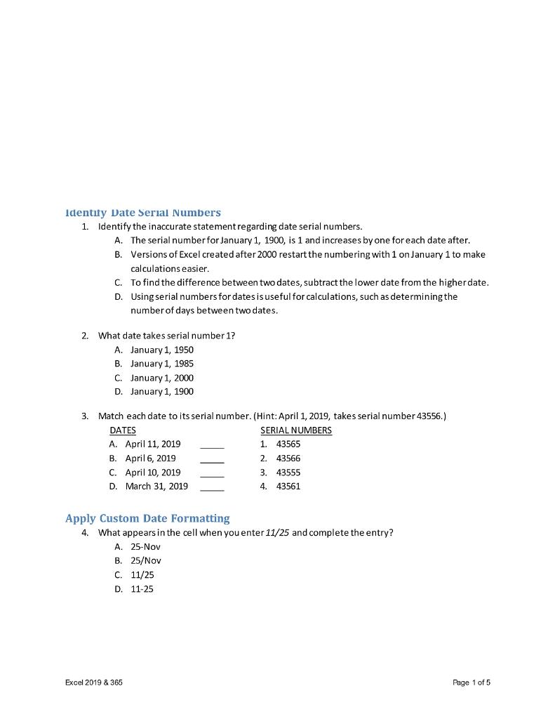 Please answer all questions below Identy Date