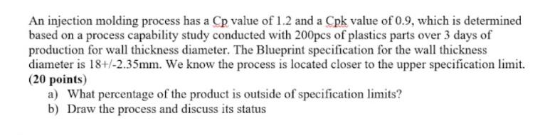 Very urgent please help! An injection molding