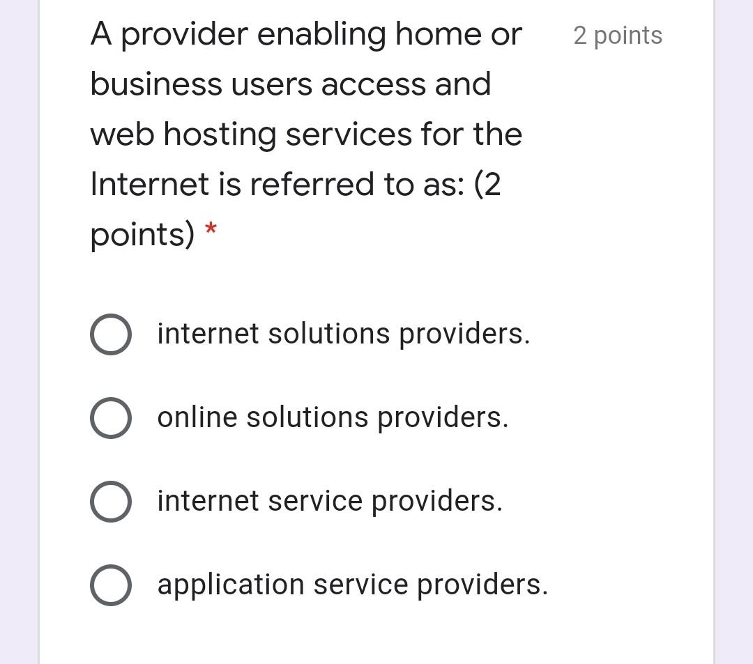 2 points HyperText Markup Language (2 points) *