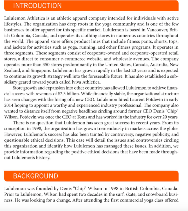 from case study : Lululemon: turning lemon into