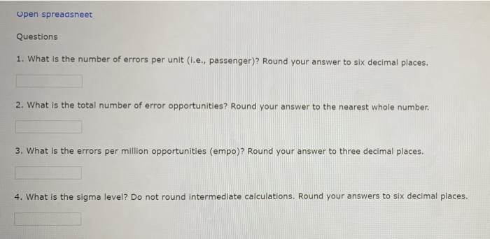 Excel Online Activity: Six Sigma Suppose that the