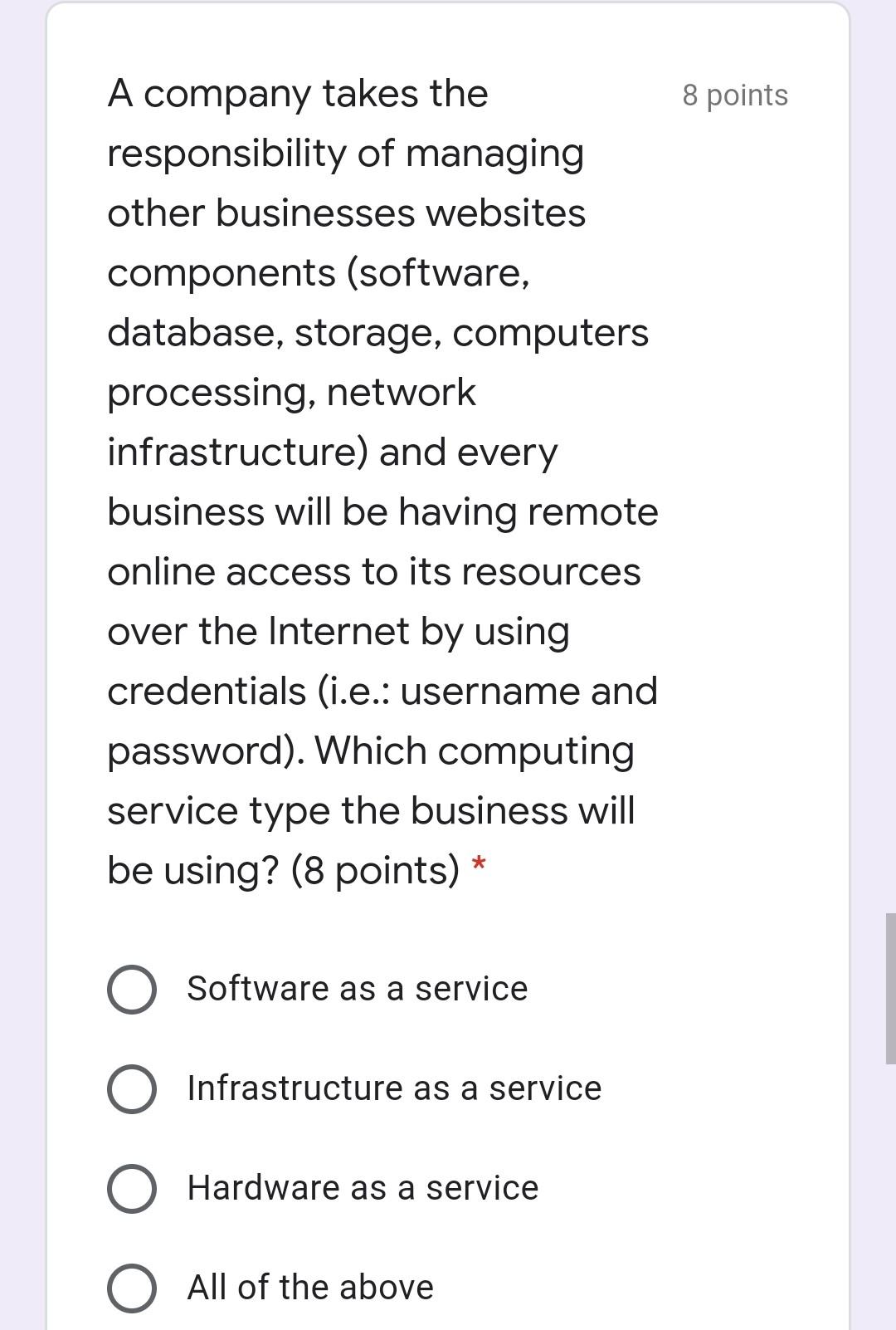 2 points HyperText Markup Language (2 points) *