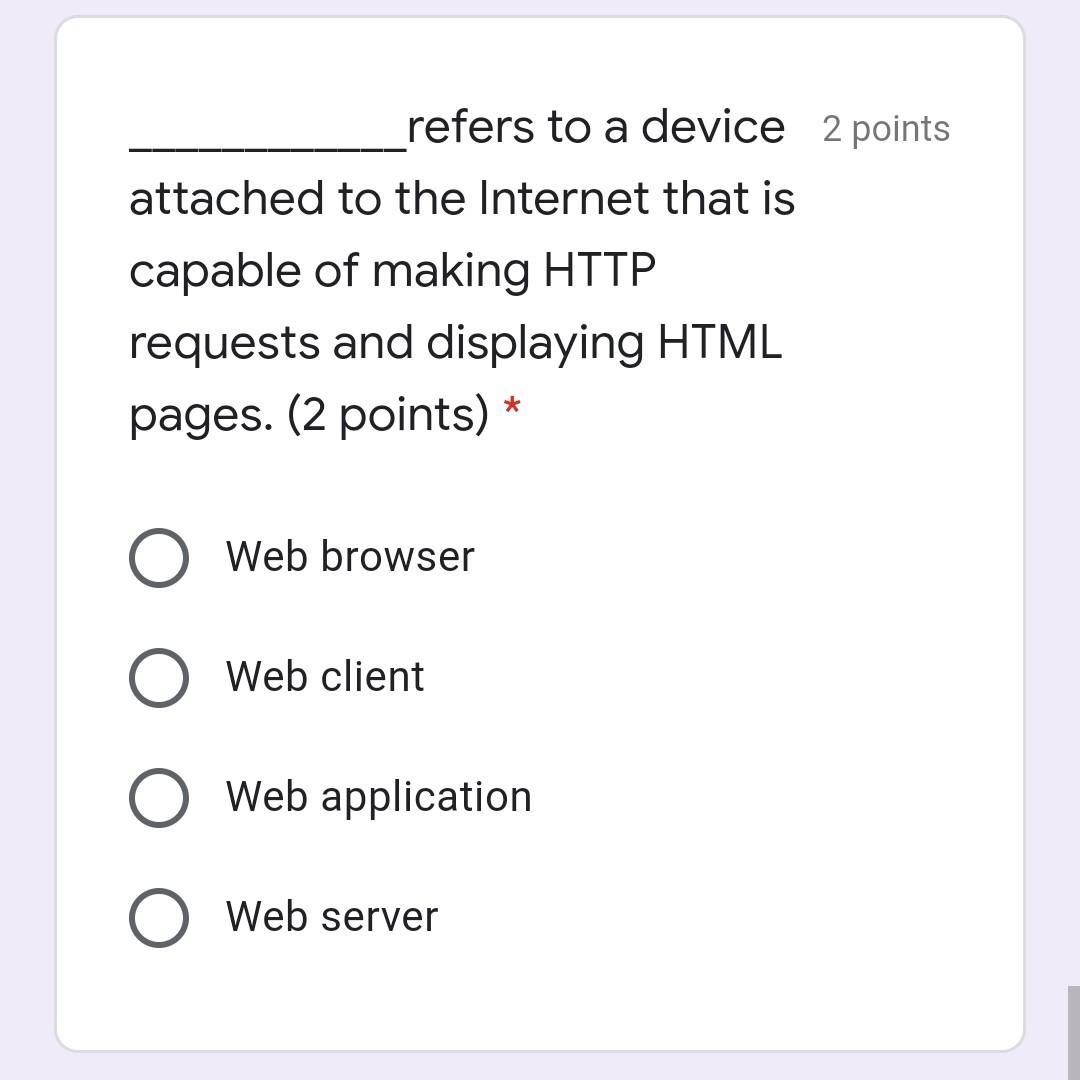 2 points HyperText Markup Language (2 points) *