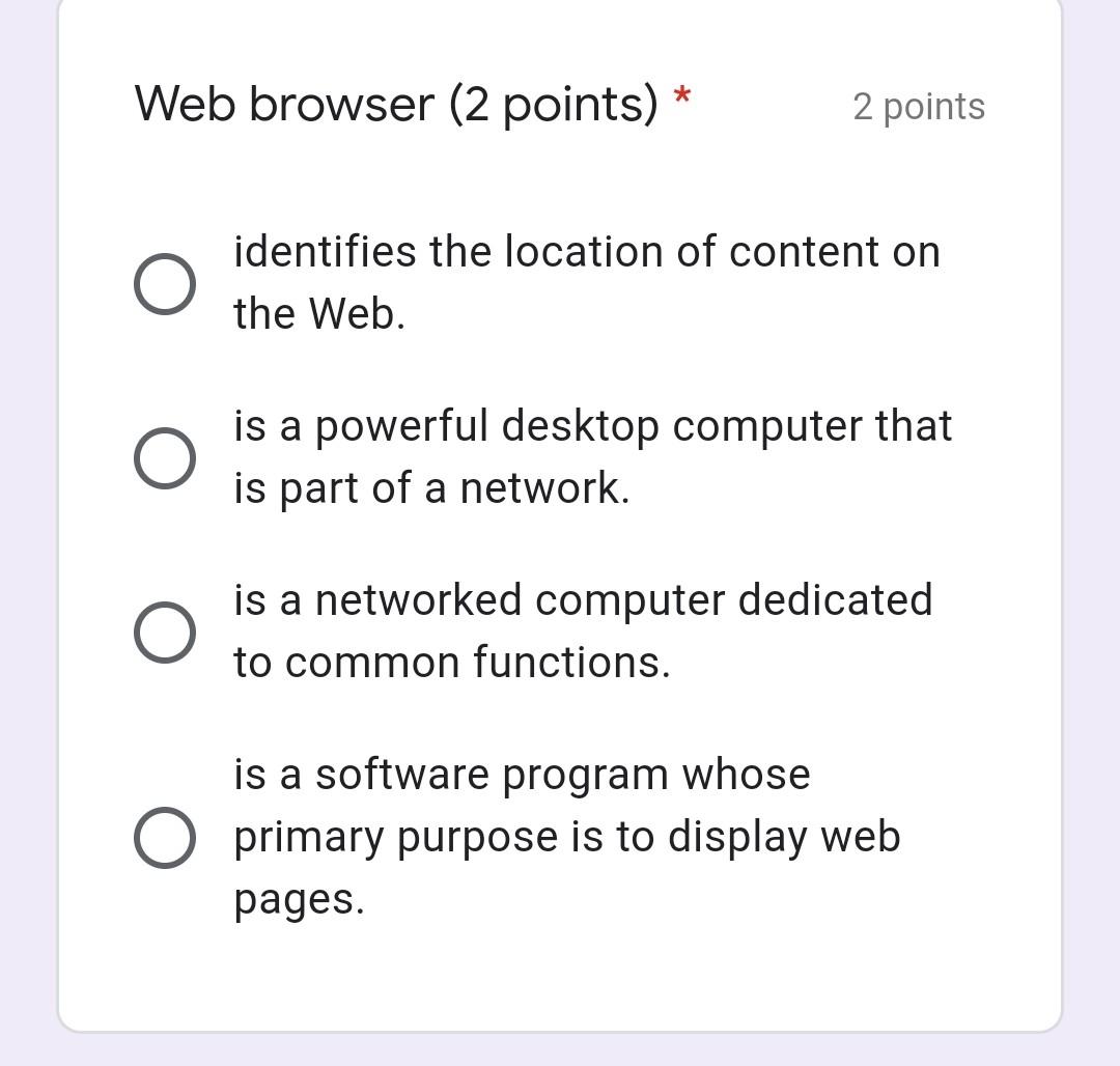 2 points HyperText Markup Language (2 points) *
