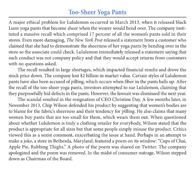 from case study : Lululemon: turning lemon into