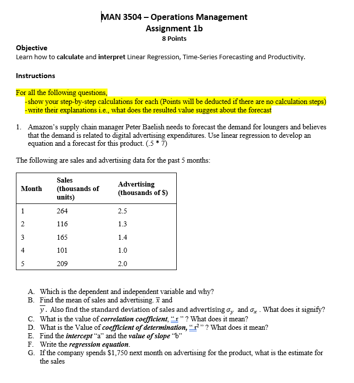 MAN 3504 - Operations Management Assignment 1b 8