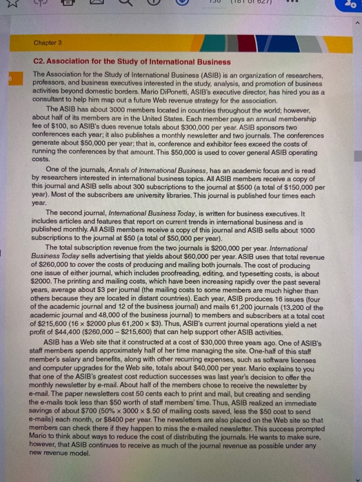 I have to do Case 2 on chapter 3 for Electronic