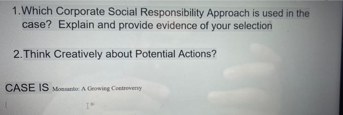 1. Which Corporate Social Responsibility Approach
