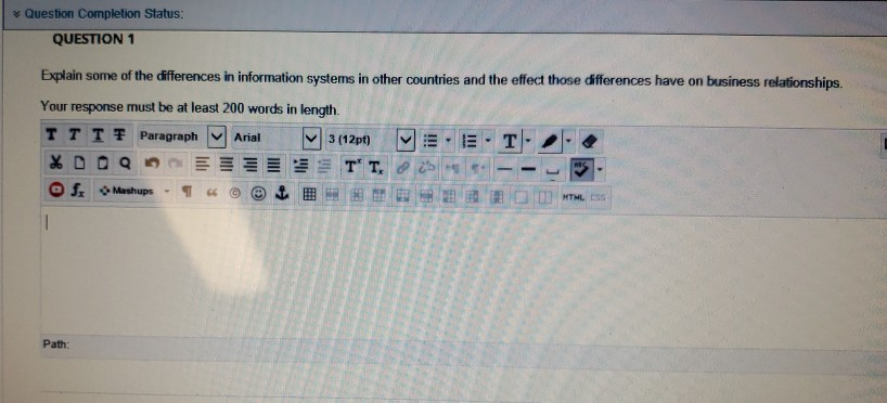 Question Completion Status: QUESTION 1 Explain