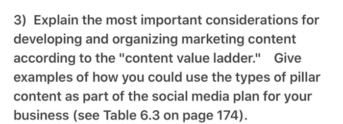 3) Explain the most important considerations for