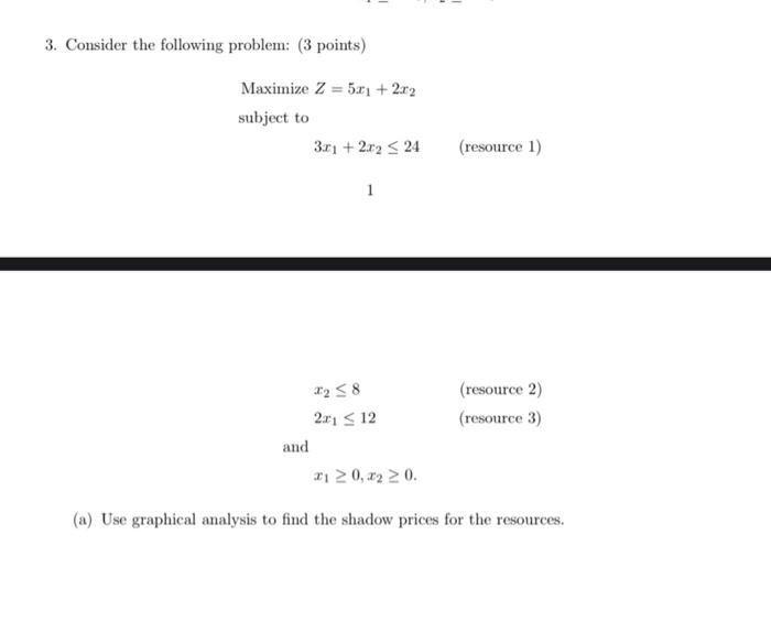 3. Consider the following problem: ( 3 points)
