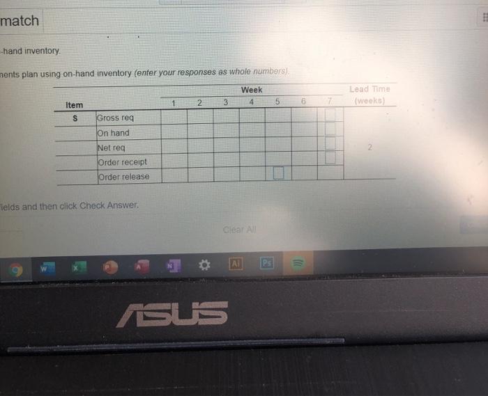 Problem 14./ - BOORINI The demand for subassembly