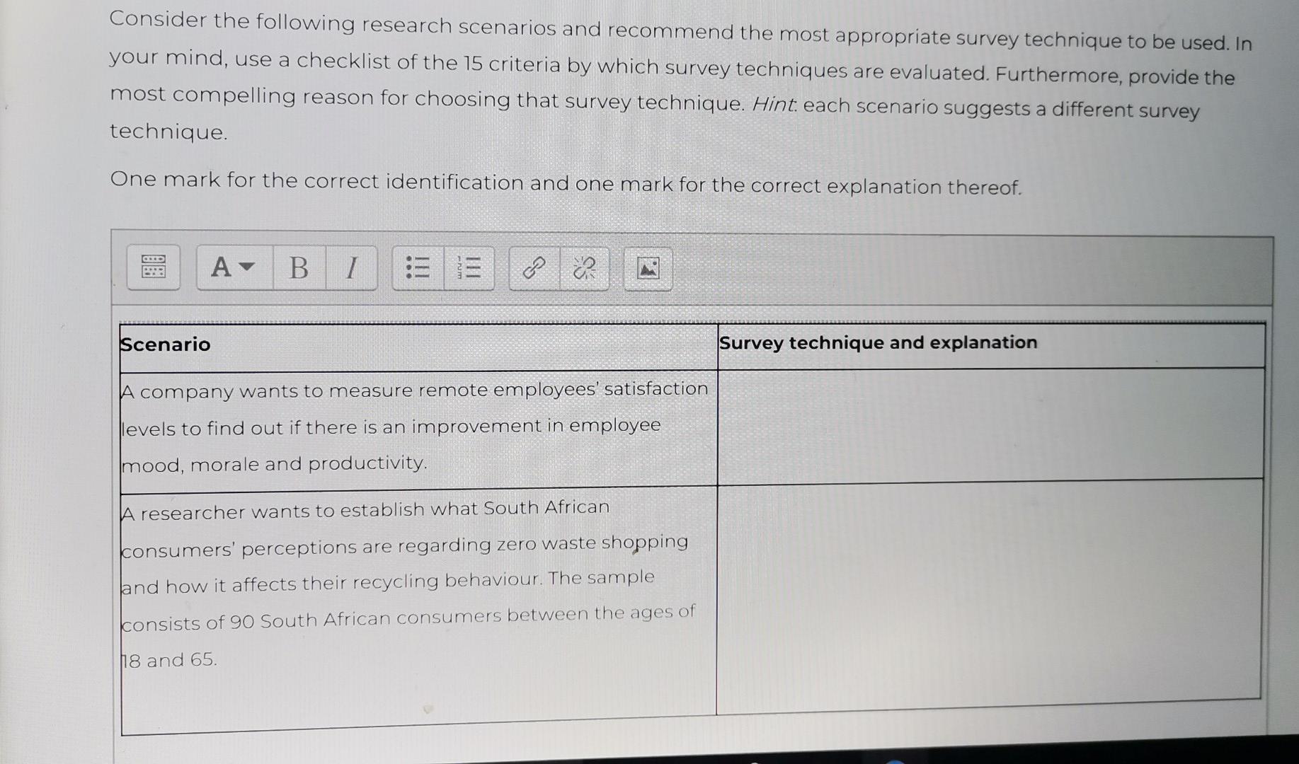 Please help research questions Consider the