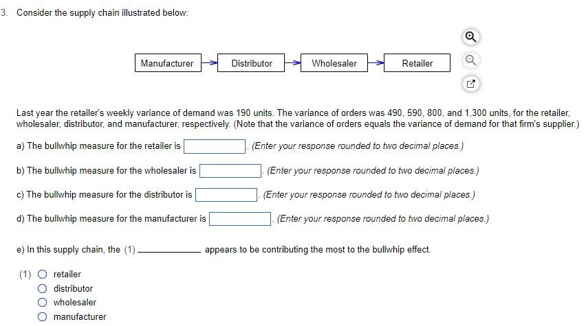 3. Consider the supply chain illustrated below: