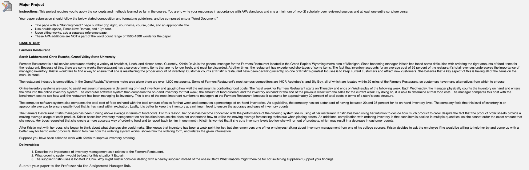 Your paper submission should follow the below