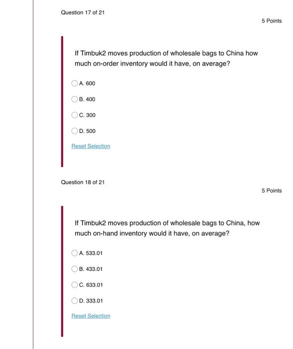 Please answer question 15 - 20. Thank you! The