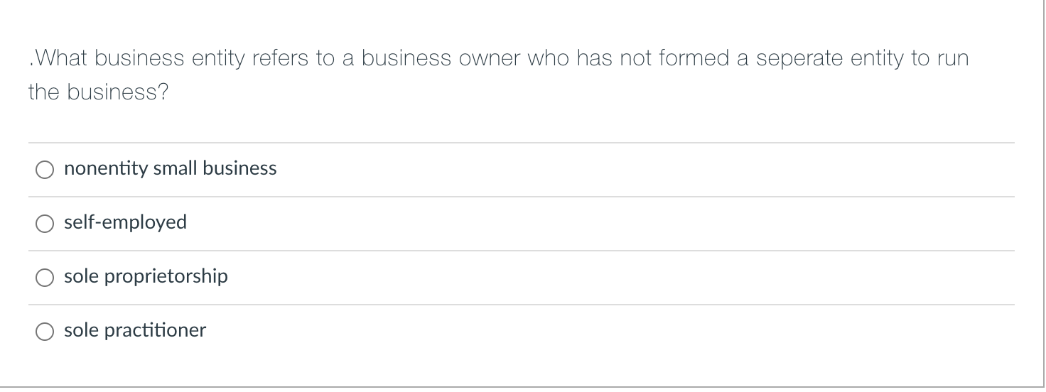 What business entity refers to a business owner