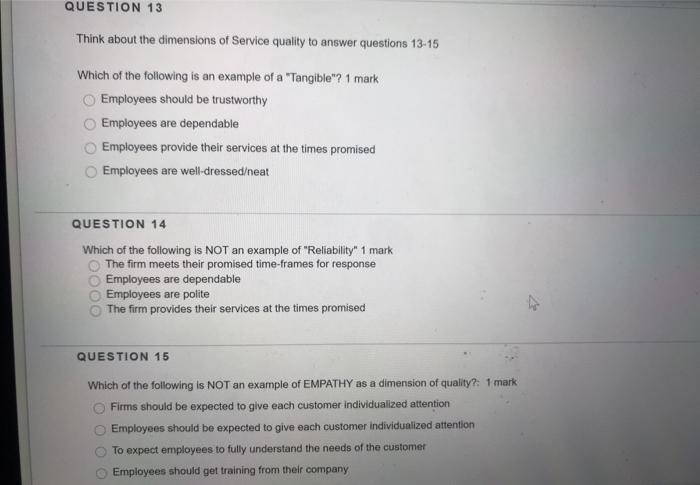 Please help, thank you. QUESTION 13 Think about