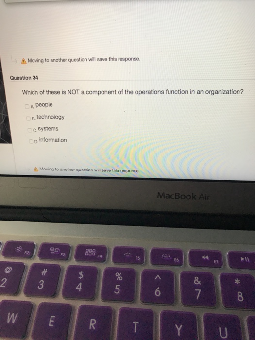 Moving to another question will save this